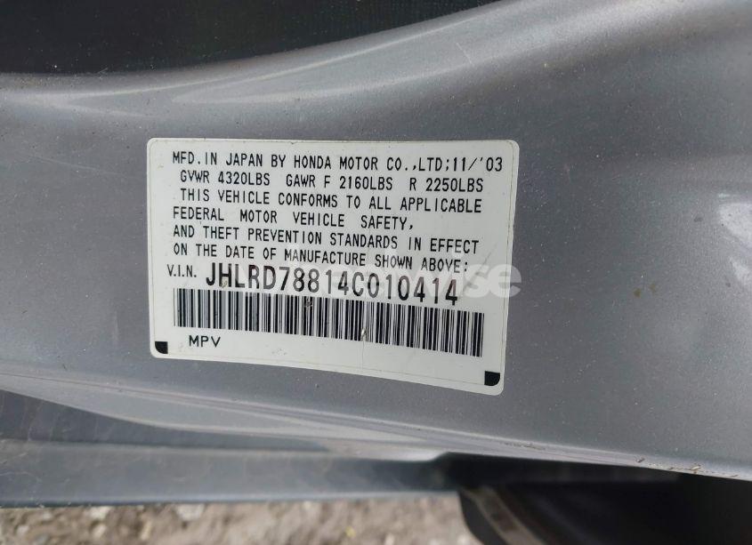 Photo 9 of 2004 Honda Cr-v EX (VIN JHLRD78814C010414)