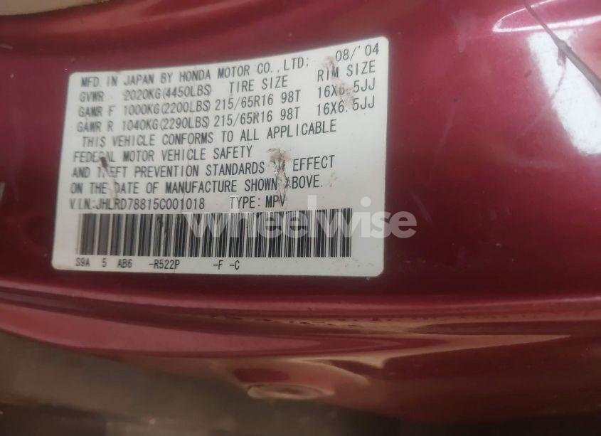 Photo 9 of 2005 Honda Cr-v EX (VIN JHLRD78815C001018)