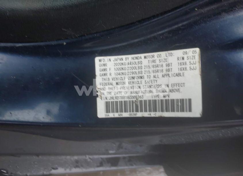 Photo 9 of 2006 Honda Cr-v EX (VIN JHLRD78816C009363)