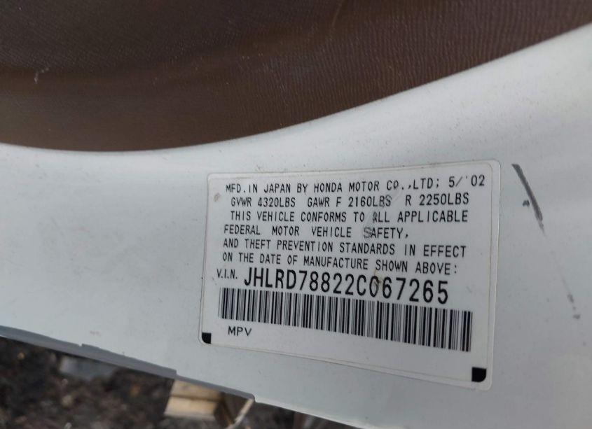 Photo 9 of 2002 Honda Cr-v EX (VIN JHLRD78822C067265)