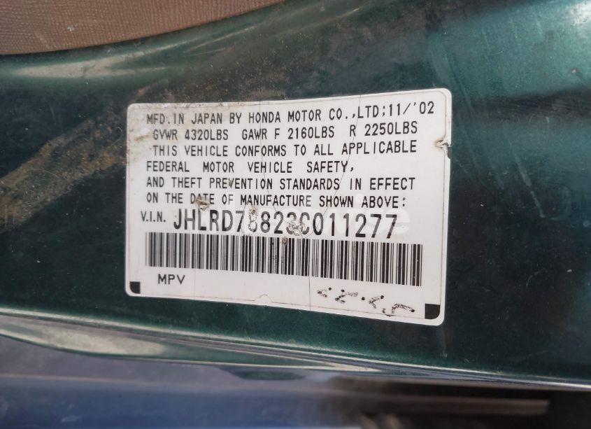 Photo 9 of 2003 Honda Cr-v EX (VIN JHLRD78823C011277)