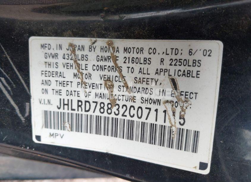 Photo 9 of 2002 Honda Cr-v EX (VIN JHLRD78832C071115)