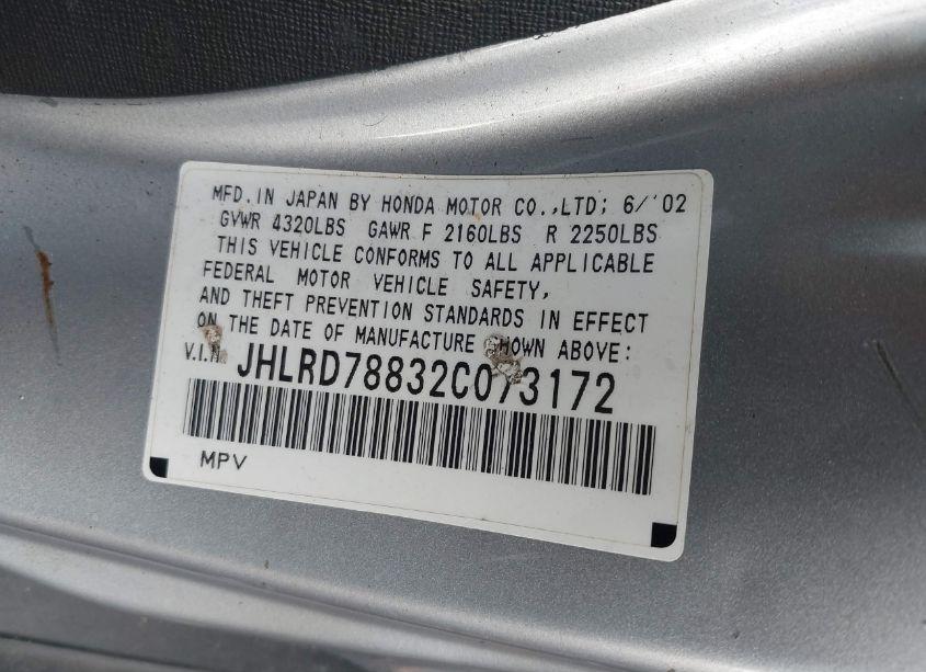 Photo 9 of 2002 Honda Cr-v EX (VIN JHLRD78832C073172)