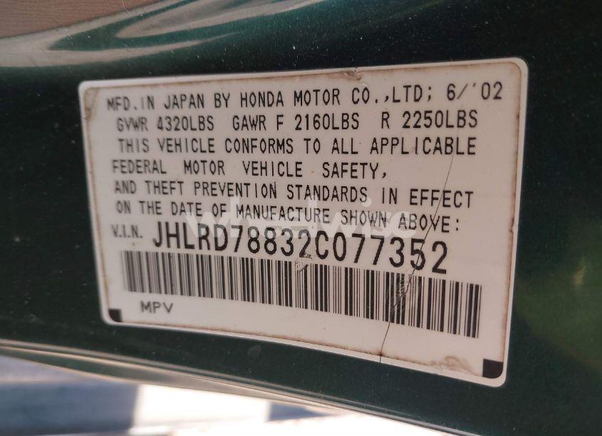 Photo 9 of 2002 Honda Cr-v EX (VIN JHLRD78832C077352)