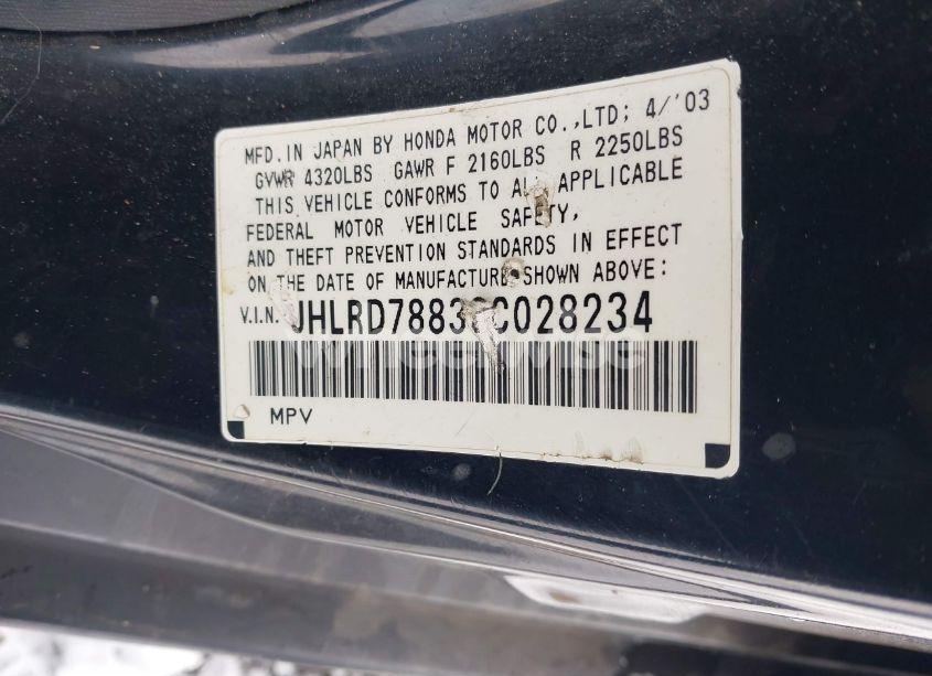 Photo 9 of 2003 Honda Cr-v EX (VIN JHLRD78833C028234)