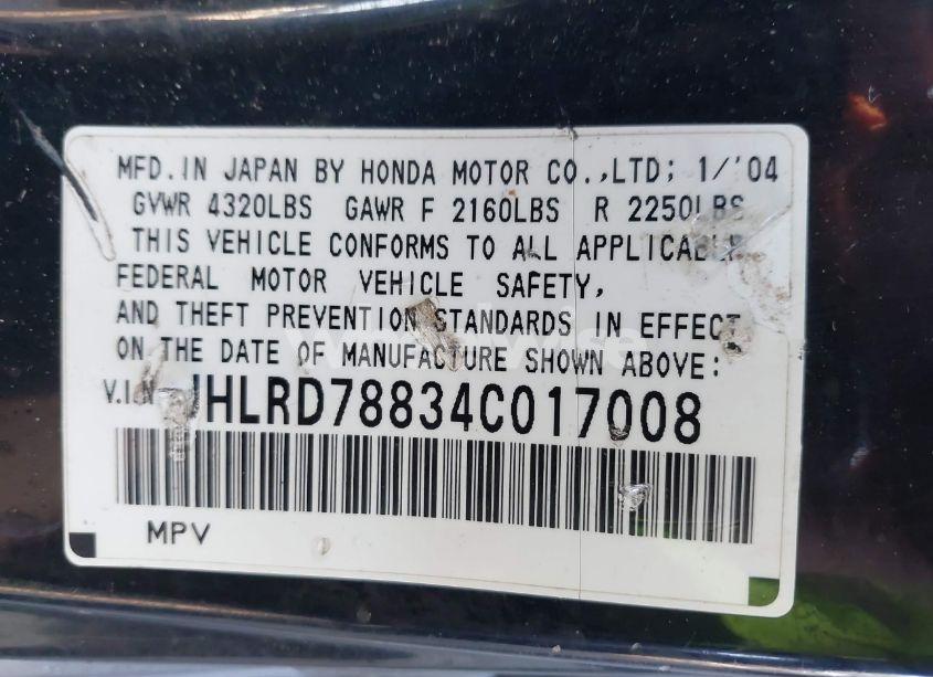 Photo 9 of 2004 Honda Cr-v EX (VIN JHLRD78834C017008)