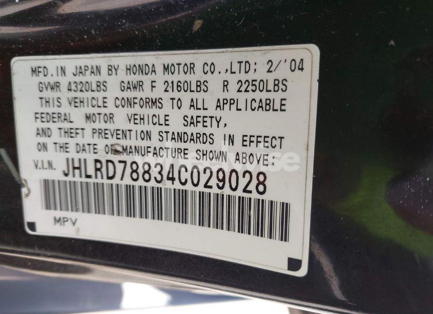 Photo 9 of 2004 Honda Cr-v EX (VIN JHLRD78834C029028)