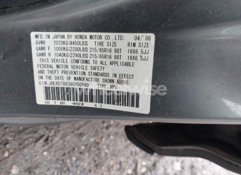 Photo 9 of 2006 Honda Cr-v EX (VIN JHLRD78836C050660)