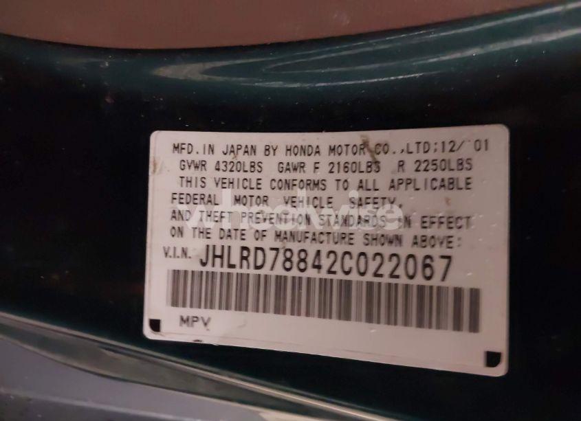 Photo 9 of 2002 Honda Cr-v EX (VIN JHLRD78842C022067)