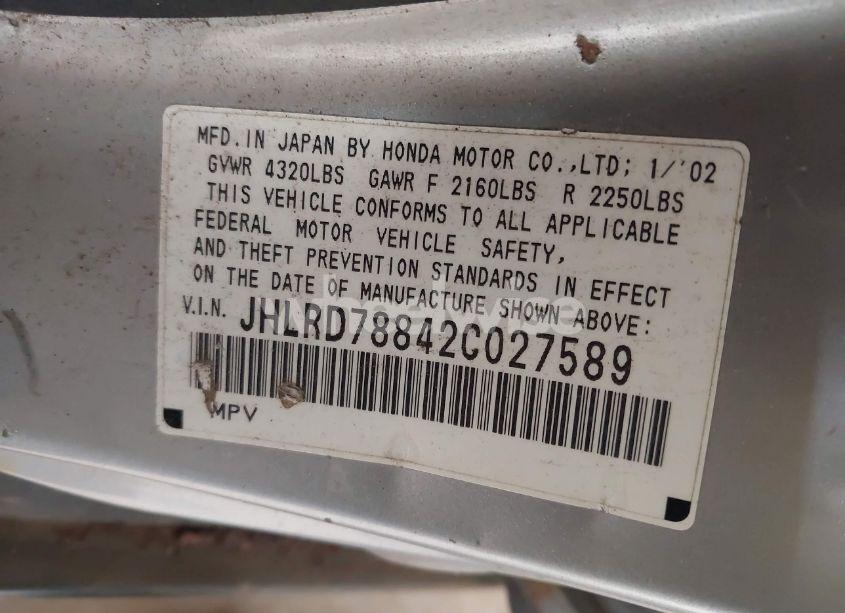 Photo 9 of 2002 Honda Cr-v EX (VIN JHLRD78842C027589)