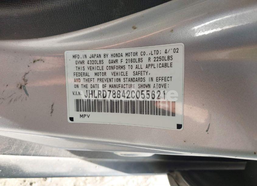 Photo 9 of 2002 Honda Cr-v EX (VIN JHLRD78842C055621)