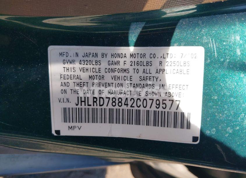 Photo 9 of 2002 Honda Cr-v EX (VIN JHLRD78842C079577)