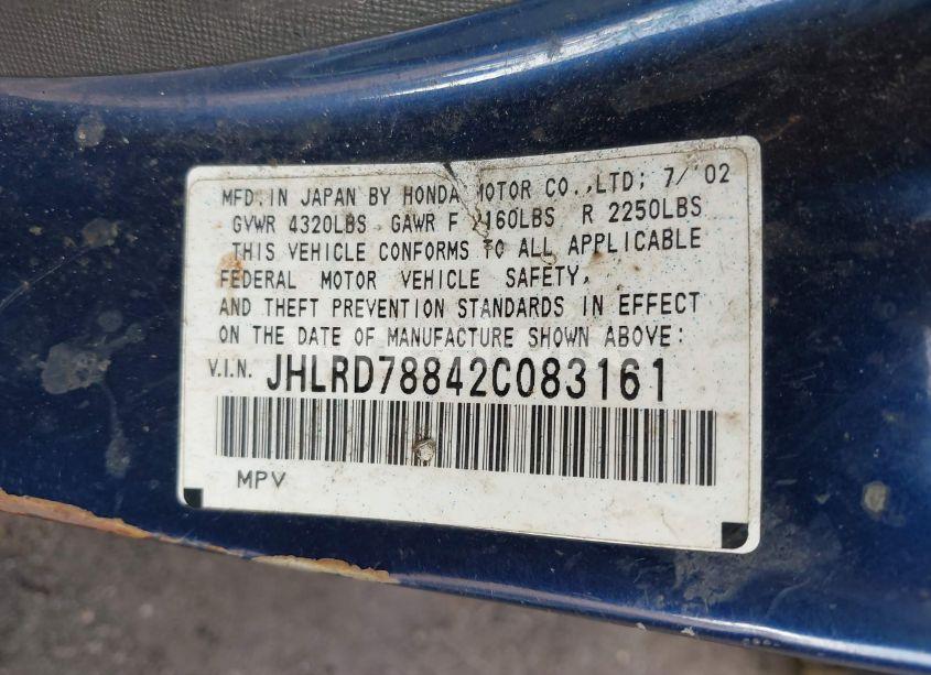 Photo 9 of 2002 Honda Cr-v EX (VIN JHLRD78842C083161)