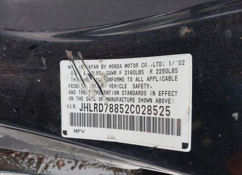 Photo 9 of 2002 Honda Cr-v EX (VIN JHLRD78852C028525)