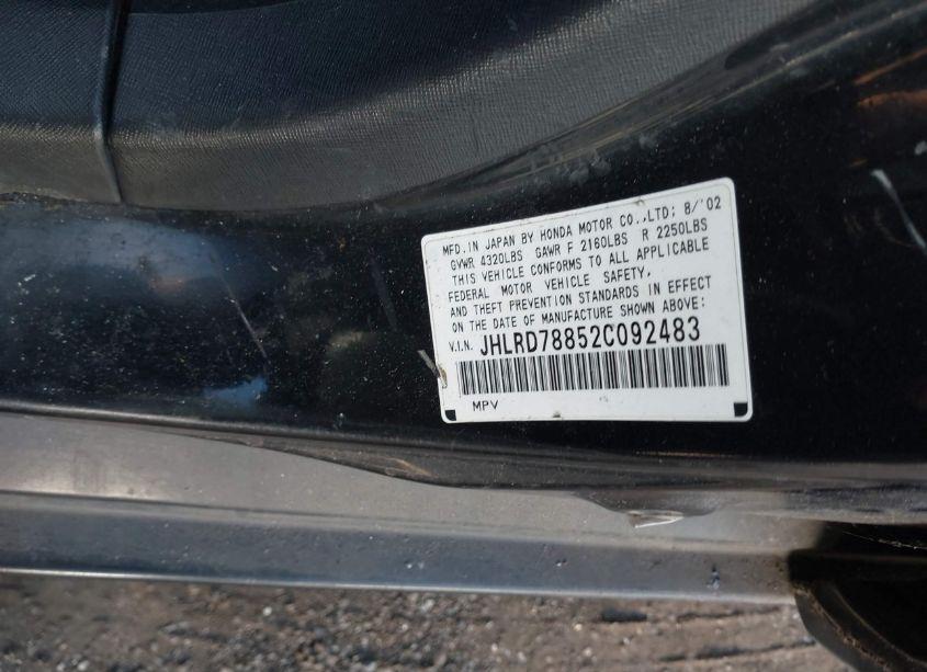 Photo 9 of 2002 Honda Cr-v EX (VIN JHLRD78852C092483)