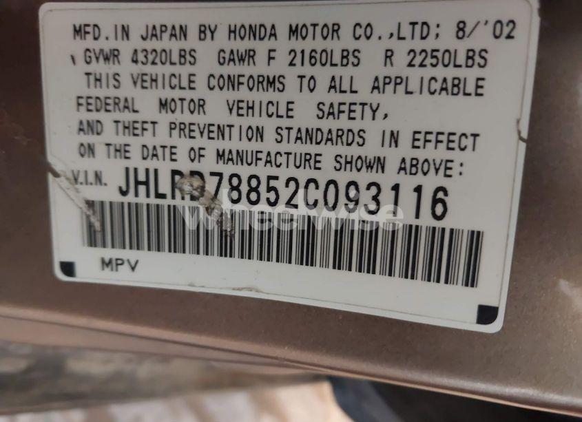 Photo 9 of 2002 Honda Cr-v EX (VIN JHLRD78852C093116)