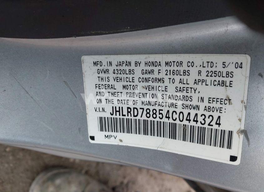 Photo 9 of 2004 Honda Cr-v EX (VIN JHLRD78854C044324)