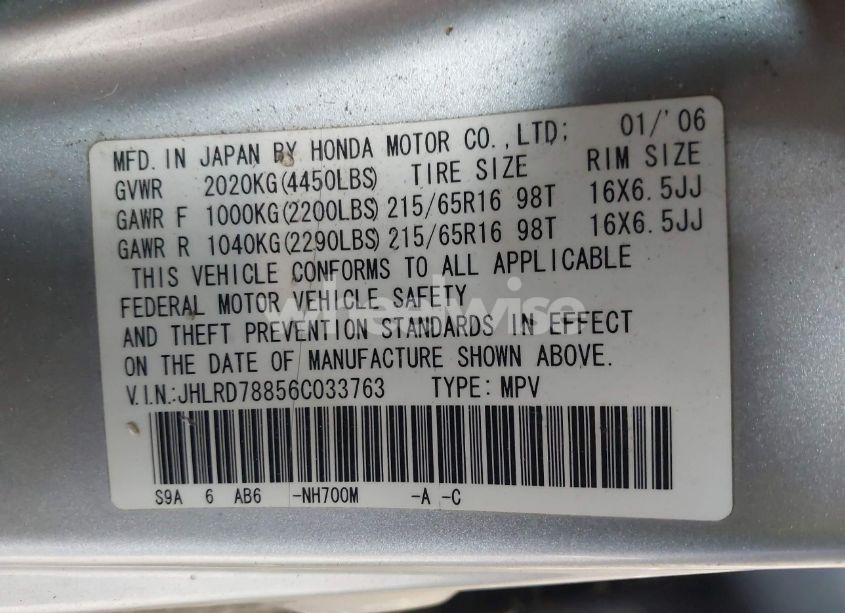 Photo 9 of 2006 Honda Cr-v EX (VIN JHLRD78856C033763)