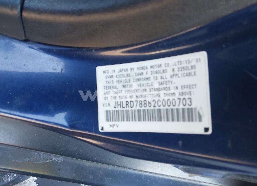 Photo 9 of 2002 Honda Cr-v EX (VIN JHLRD78862C000703)