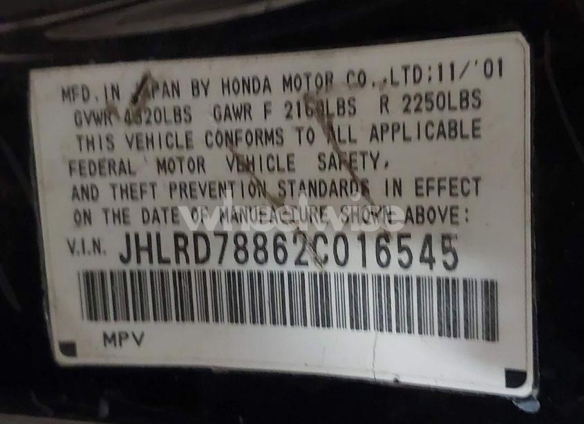 Photo 9 of 2002 Honda Cr-v EX (VIN JHLRD78862C016545)