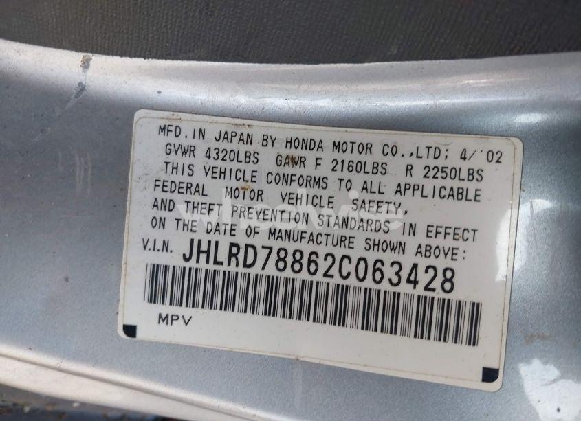 Photo 9 of 2002 Honda Cr-v EX (VIN JHLRD78862C063428)