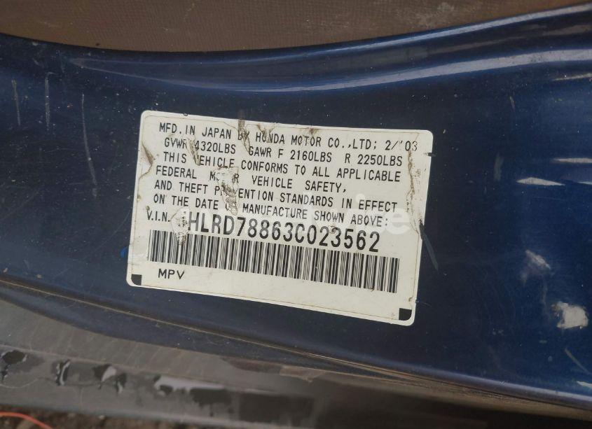 Photo 9 of 2003 Honda Cr-v EX (VIN JHLRD78863C023562)