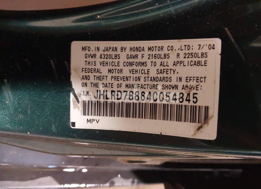 Photo 9 of 2004 Honda Cr-v EX (VIN JHLRD78864C054845)