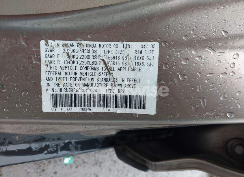 Photo 9 of 2005 Honda Cr-v EX (VIN JHLRD78865C047024)