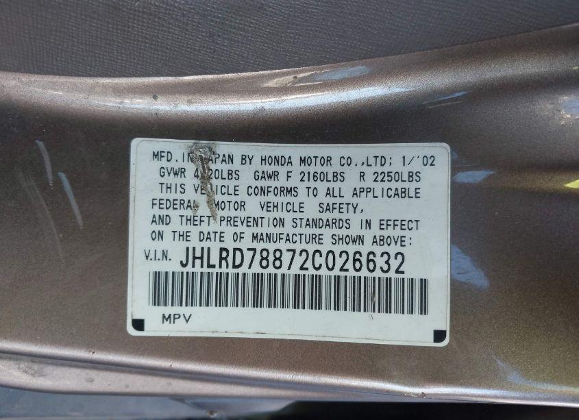 Photo 9 of 2002 Honda Cr-v EX (VIN JHLRD78872C026632)