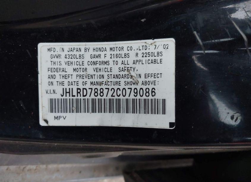 Photo 9 of 2002 Honda Cr-v EX (VIN JHLRD78872C079086)