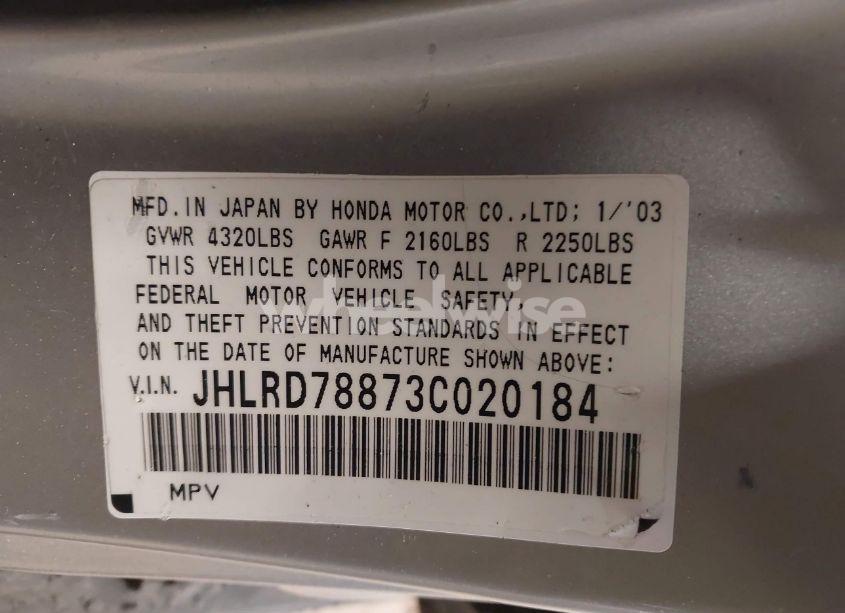 Photo 9 of 2003 Honda Cr-v EX (VIN JHLRD78873C020184)