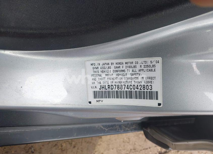 Photo 9 of 2004 Honda Cr-v EX (VIN JHLRD78874C042803)