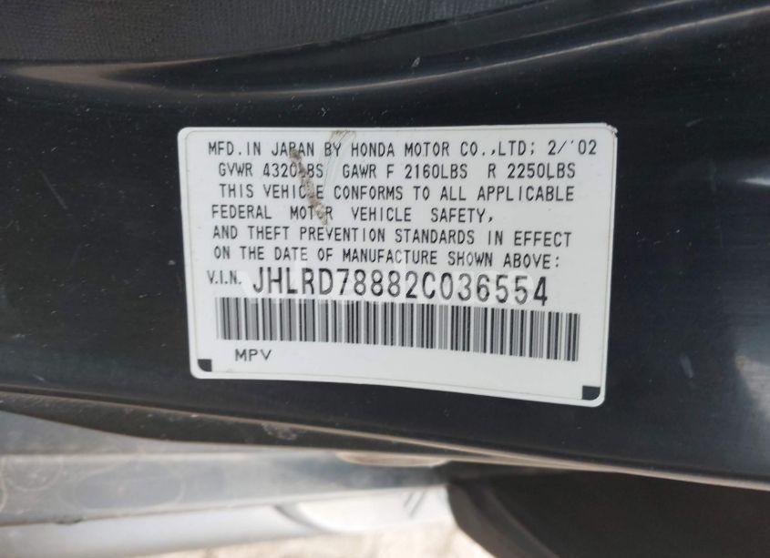 Photo 9 of 2002 Honda Cr-v EX (VIN JHLRD78882C036554)