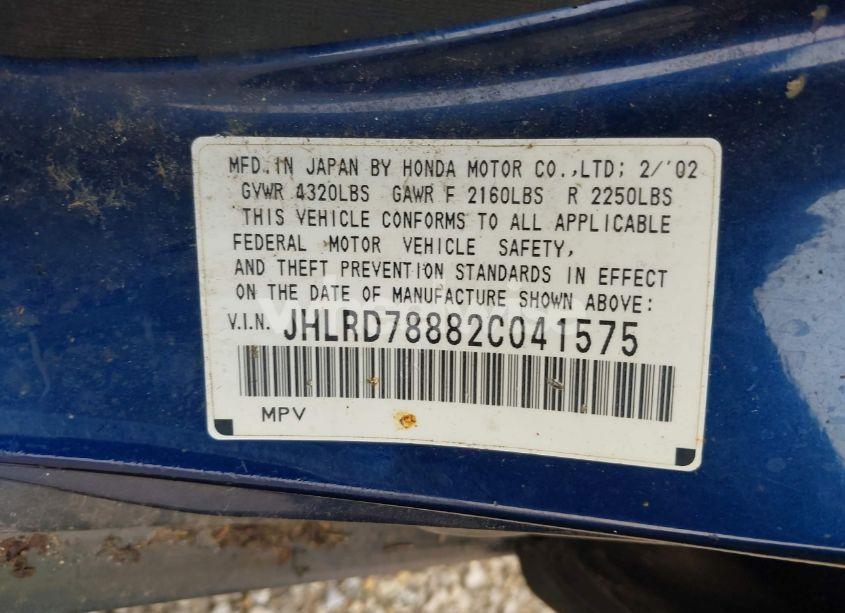 Photo 9 of 2002 Honda Cr-v EX (VIN JHLRD78882C041575)