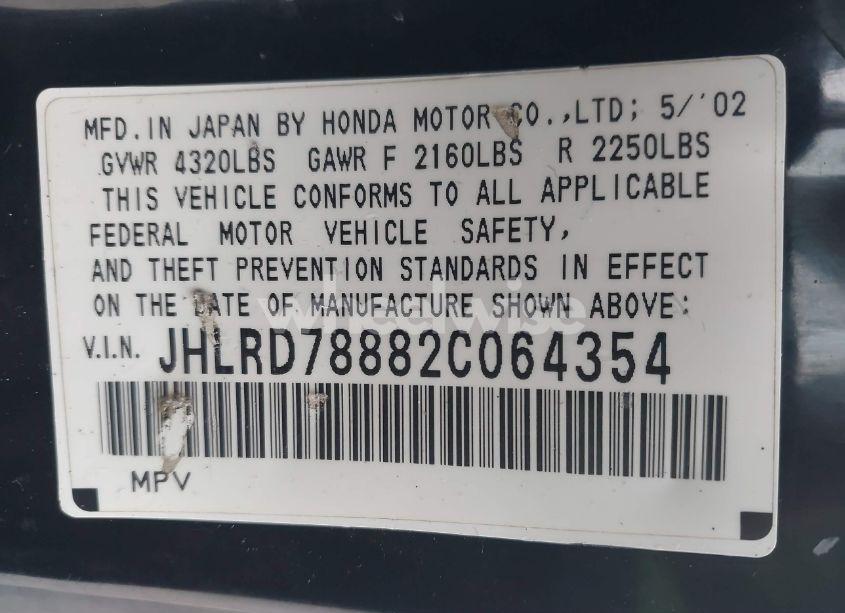 Photo 9 of 2002 Honda Cr-v EX (VIN JHLRD78882C064354)