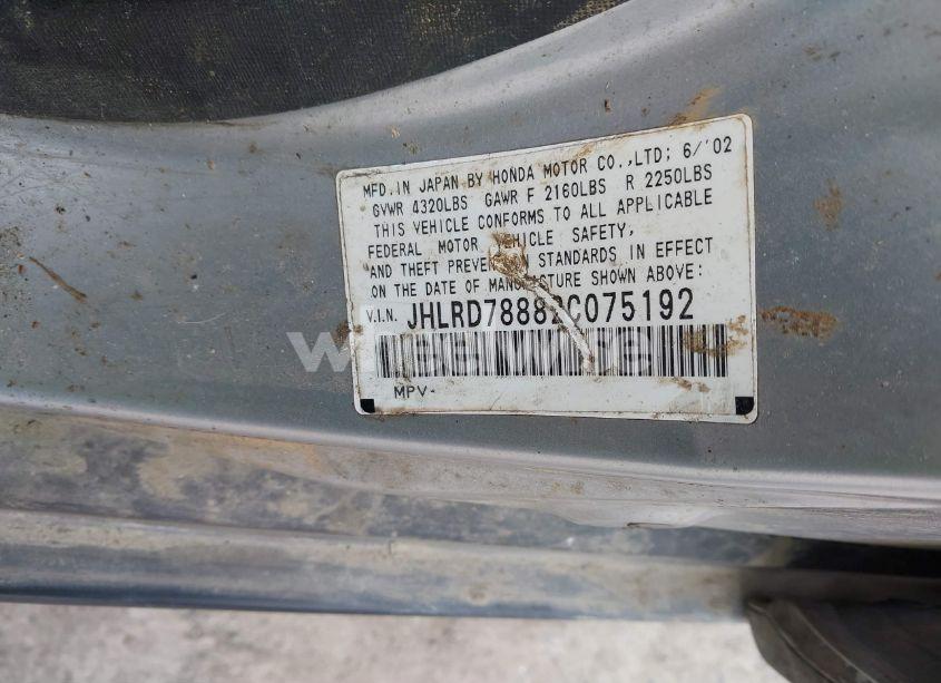 Photo 9 of 2002 Honda Cr-v EX (VIN JHLRD78882C075192)