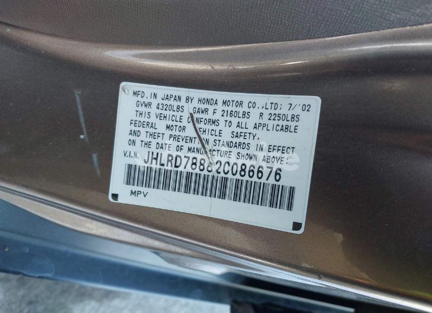 Photo 9 of 2002 Honda Cr-v EX (VIN JHLRD78882C086676)