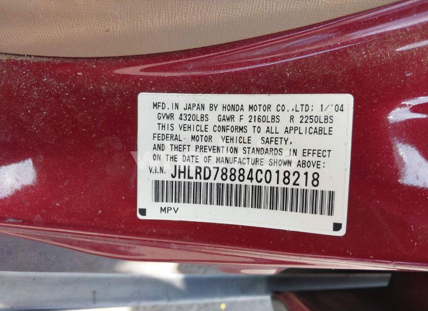 Photo 9 of 2004 Honda Cr-v EX (VIN JHLRD78884C018218)