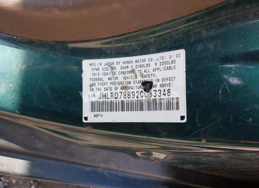 Photo 9 of 2002 Honda Cr-v EX (VIN JHLRD78892C053346)