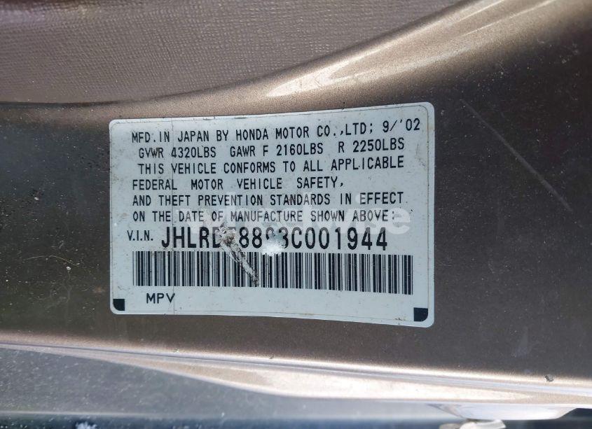 Photo 9 of 2003 Honda Cr-v EX (VIN JHLRD78893C001944)