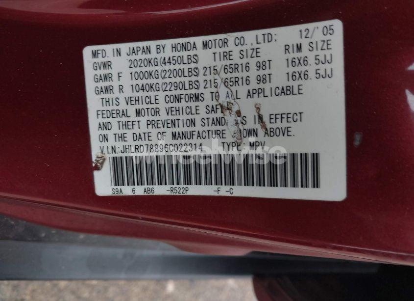 Photo 8 of 2006 Honda Cr-v EX (VIN JHLRD78896C022314)