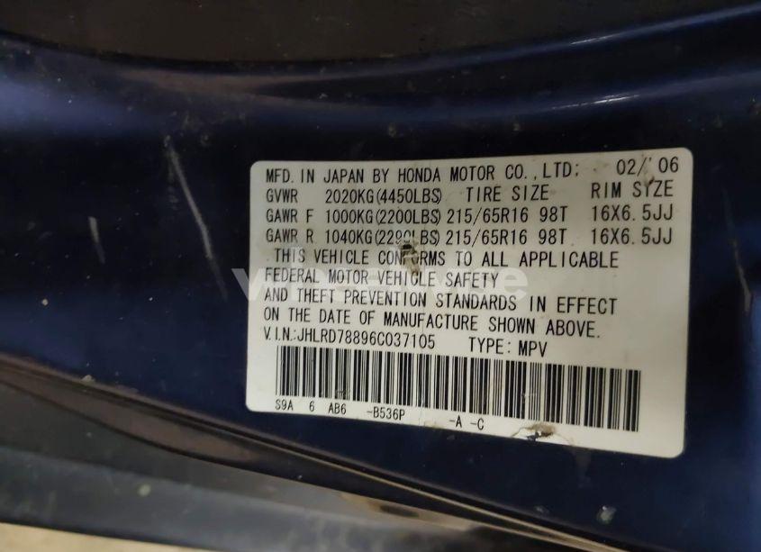 Photo 9 of 2006 Honda Cr-v EX (VIN JHLRD78896C037105)