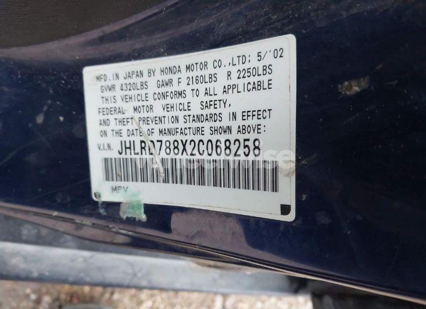 Photo 9 of 2002 Honda Cr-v EX (VIN JHLRD788X2C068258)