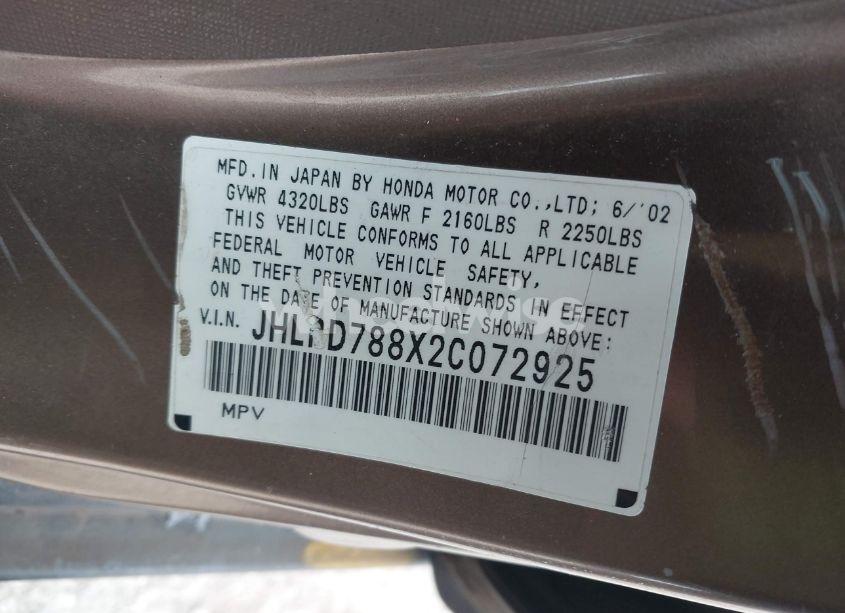 Photo 9 of 2002 Honda Cr-v EX (VIN JHLRD788X2C072925)