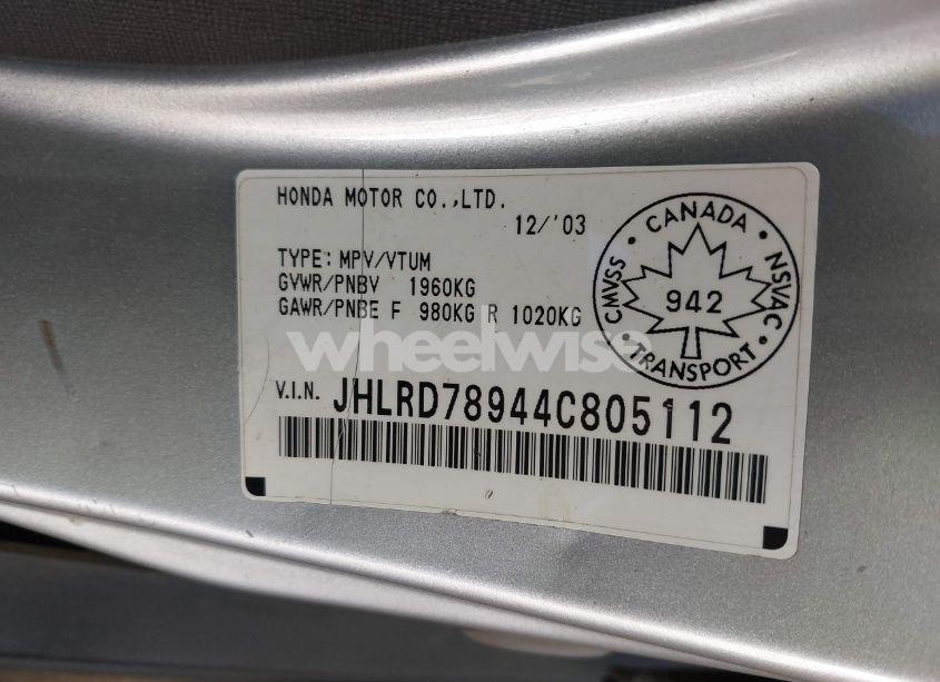 Photo 9 of 2004 Honda Cr-v EX-L (VIN JHLRD78944C805112)