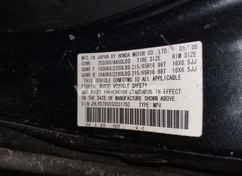 Photo 9 of 2005 Honda Cr-v SE (VIN JHLRD78955C031793)