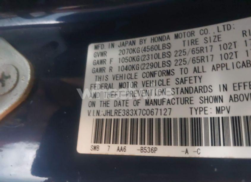 Photo 9 of 2007 Honda Cr-v LX (VIN JHLRE383X7C067127)