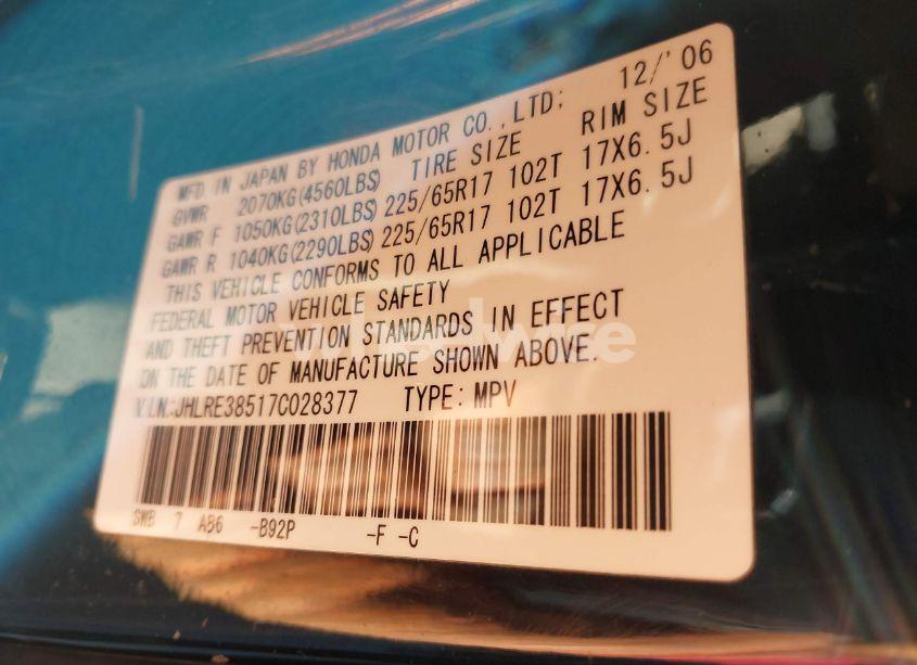 Photo 9 of 2007 Honda Cr-v EX (VIN JHLRE38517C028377)