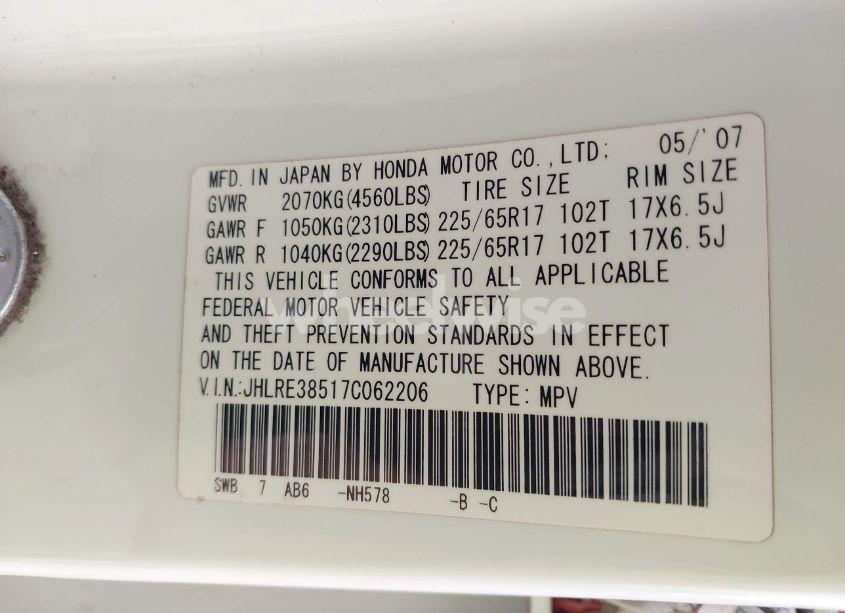 Photo 9 of 2007 Honda Cr-v EX (VIN JHLRE38517C062206)