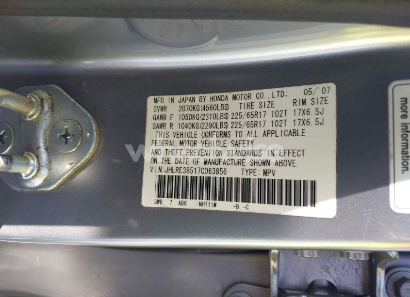 Photo 9 of 2007 Honda Cr-v EX (VIN JHLRE38517C063856)